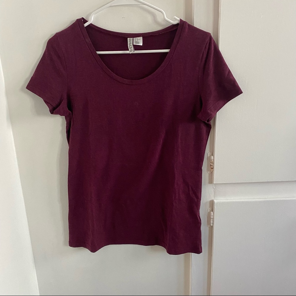 H&M BASIC MAROON TEE
